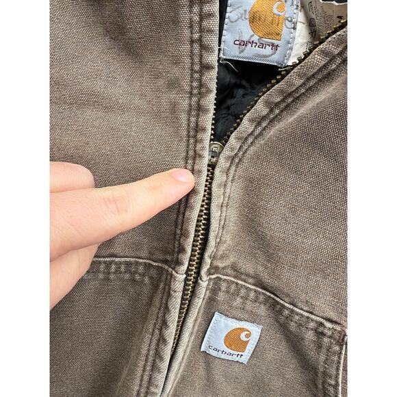 Vintage Carhartt Mocha Faded Jacket Youth Medium 16x22 - Picture 5 of 5